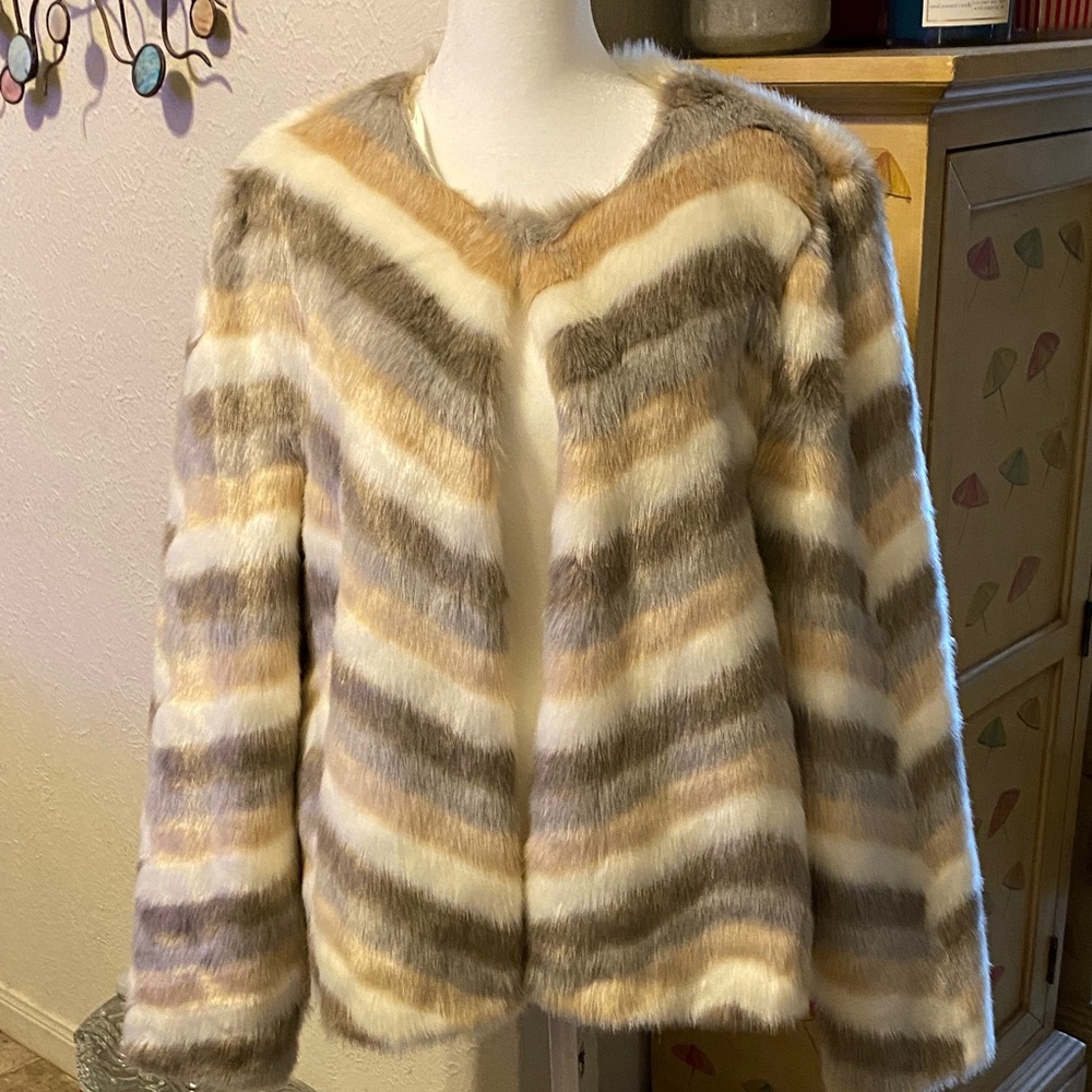 Calvin Klein Multicolor Striped Teddy Jacket